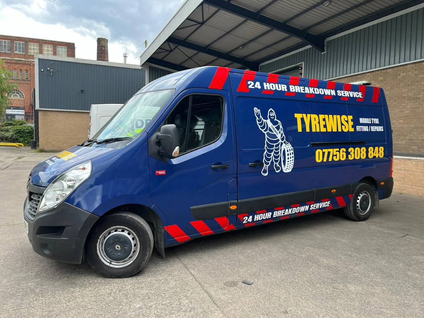 Tyrewise mobile tyre van on a UK road